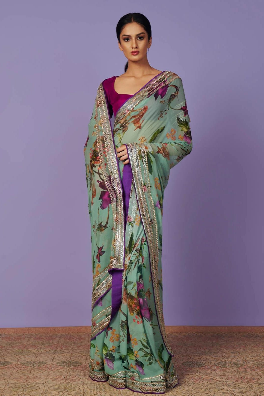 SEQUENCE BORDER SAREE SET