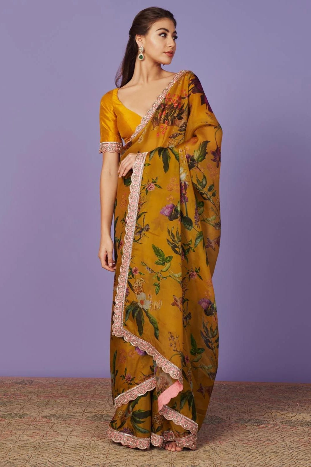 ORGANZA ZARDOZI BORDER SAREE SET