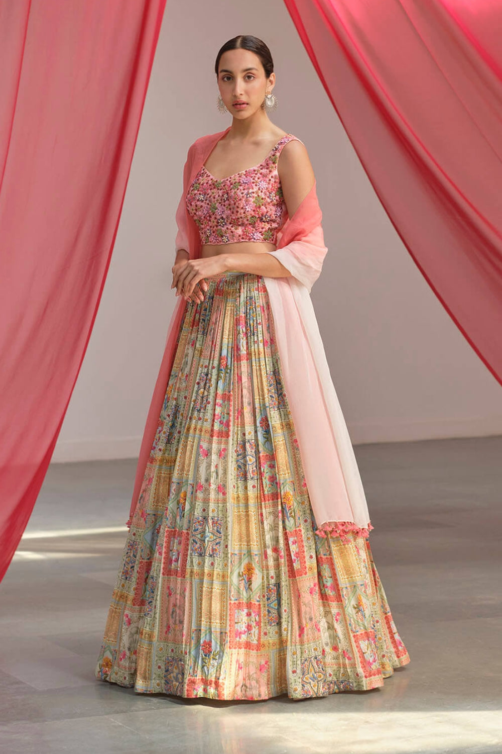 strapless open back dress Rori Ruffle Maxi Dress - Pink Floral main image 1