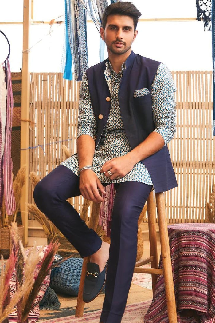 BLUE REVERSIBLE BUNDI