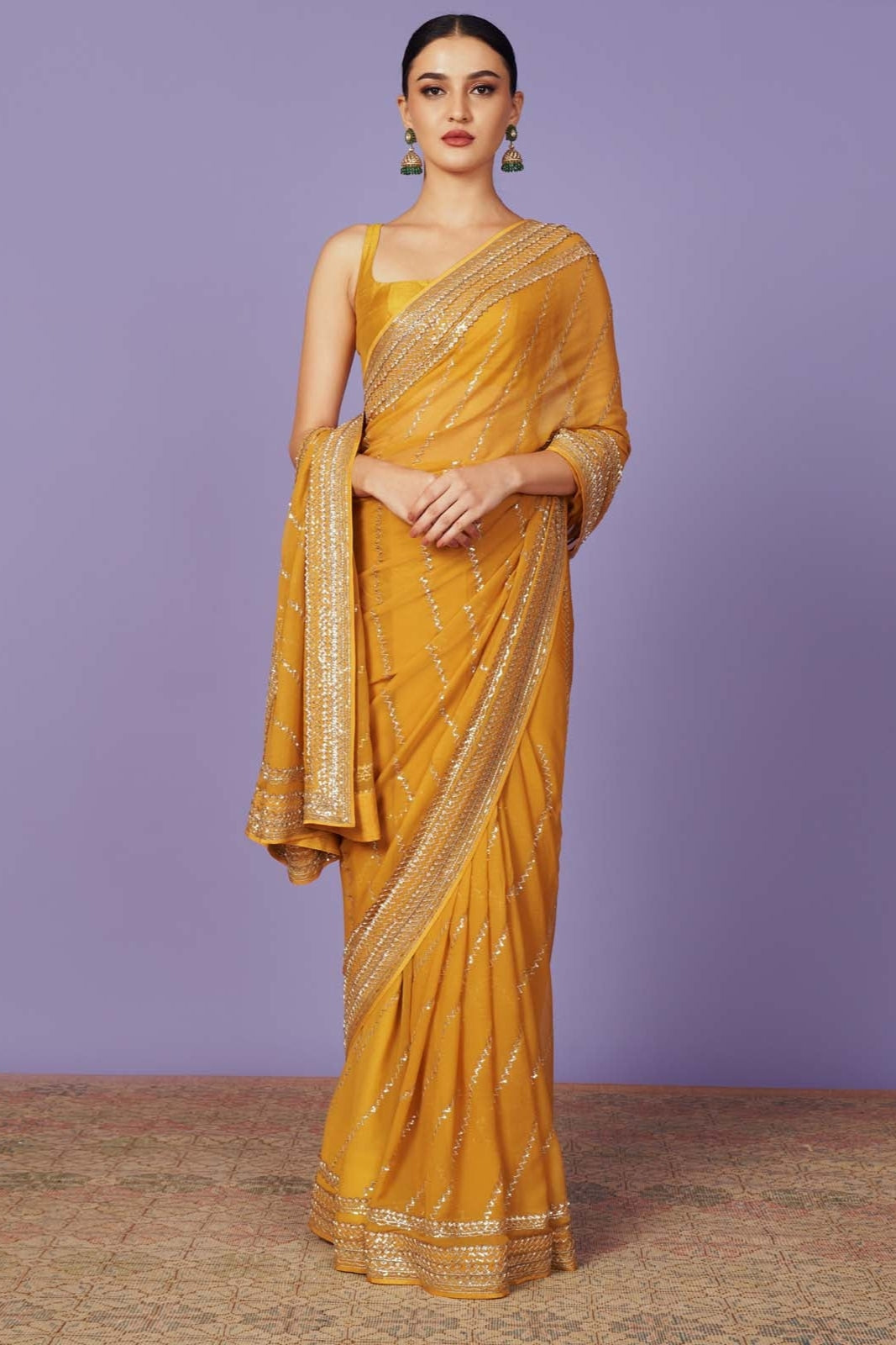 SEQUENCE BORDER SAREE SET