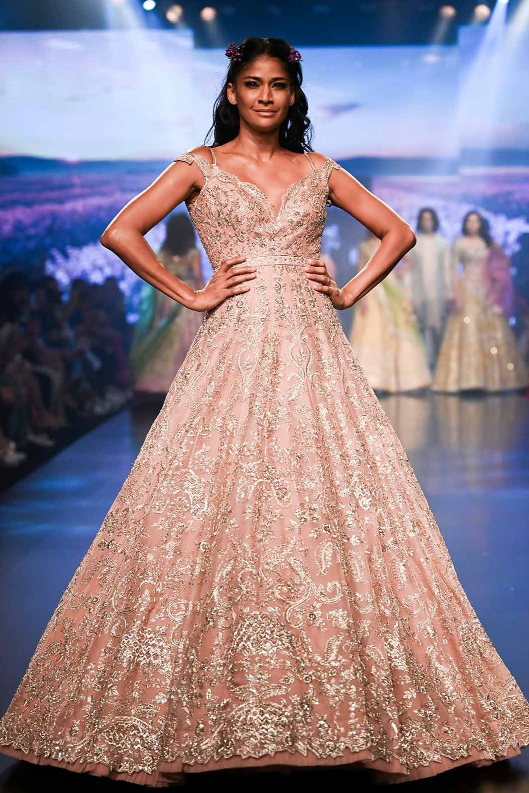 KHUSHRANA DUSTY ROSE GOWN