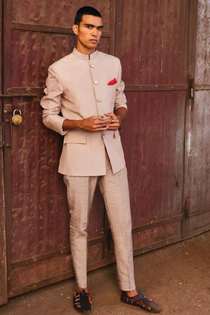 CONCRETE GREY BANDHGALA TEAMED WITH PANTS