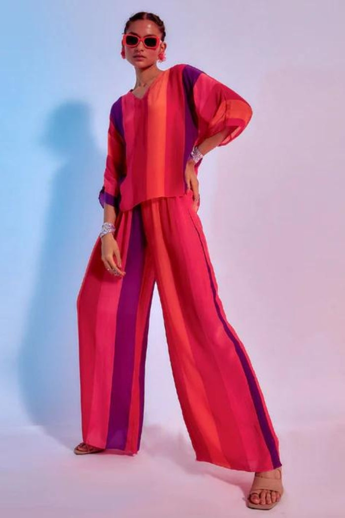 SUNSET STRIPES PRINTED CO-ORD SET