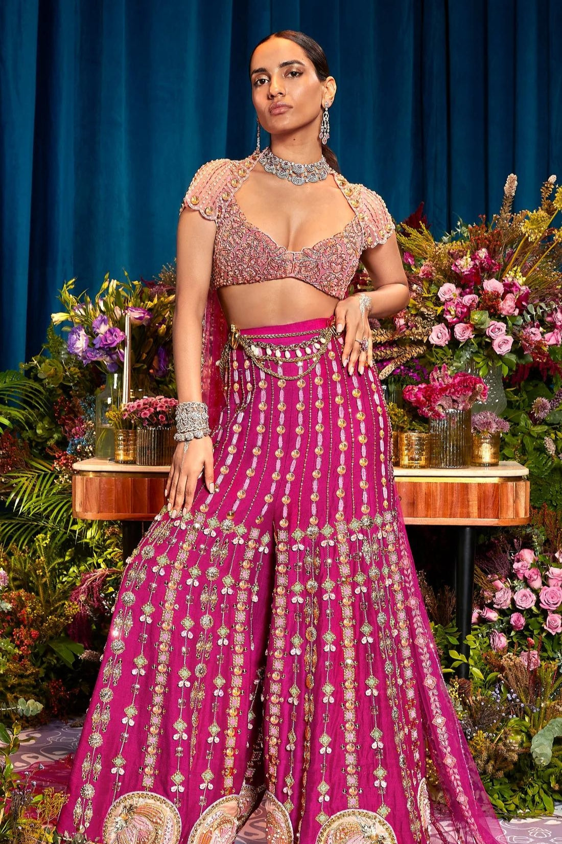 GEORGINA - MAGENTA SHARARA SET