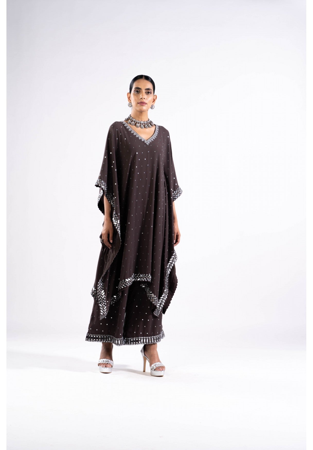 Charcoal Grey Kaftan Set