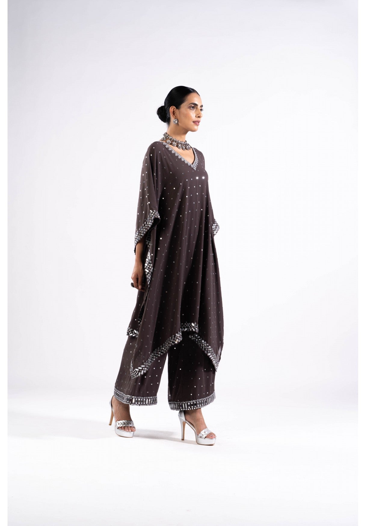 Charcoal Grey Kaftan Set