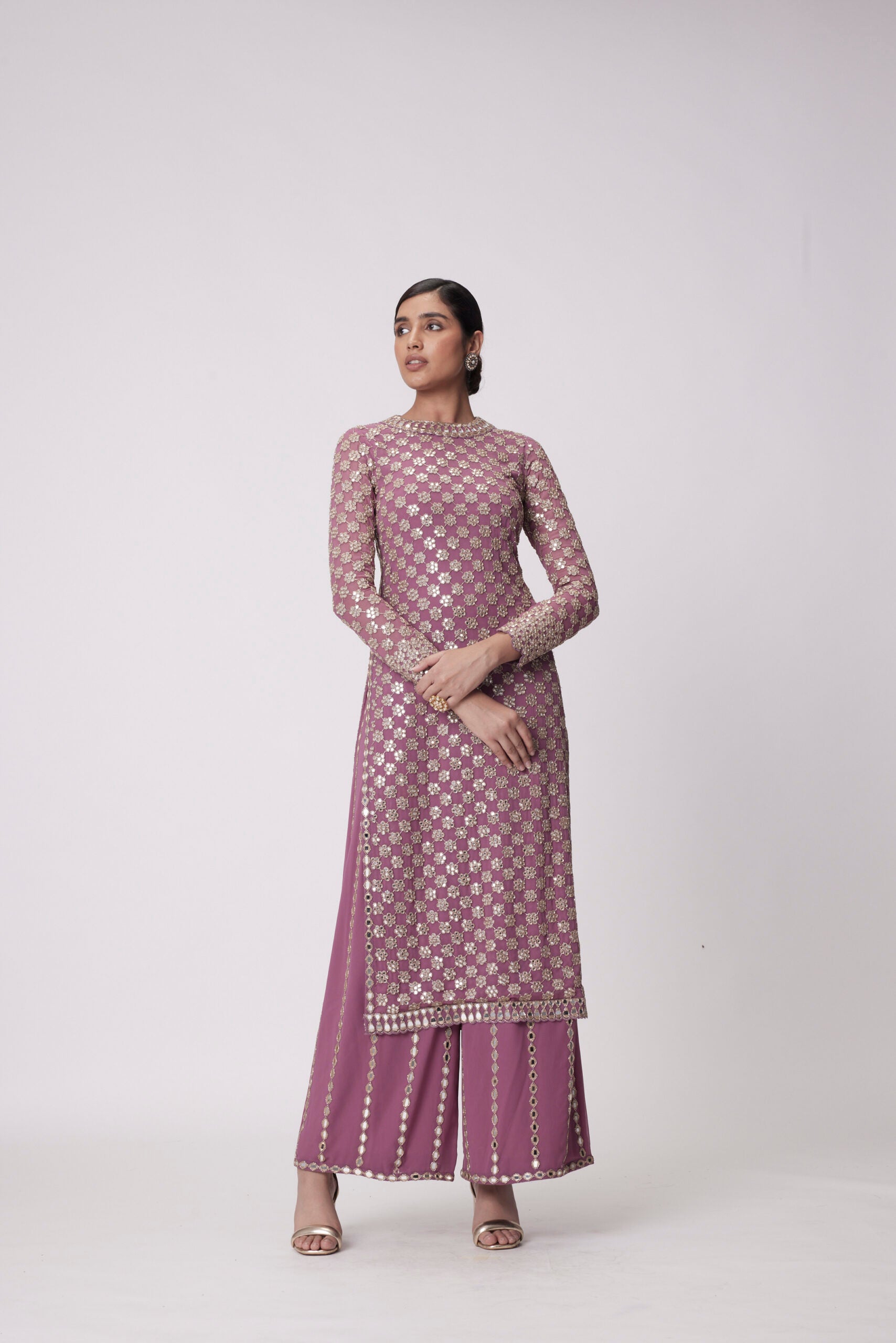 Mud Mauve Straight Kurta Set