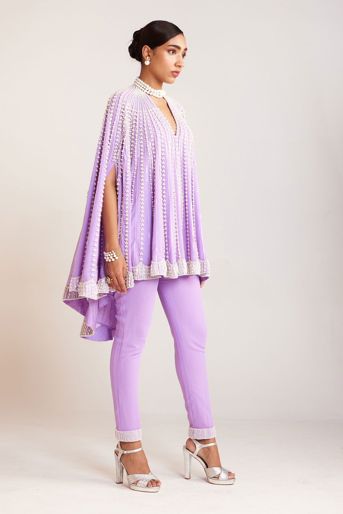 Lilac Asymmetrical Cape Set