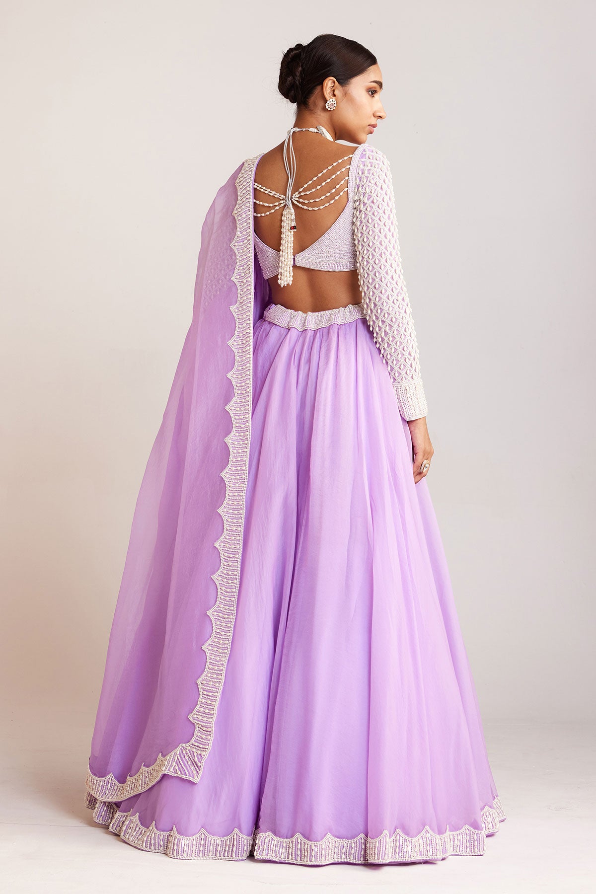 Lilac Organza Lehenga Set