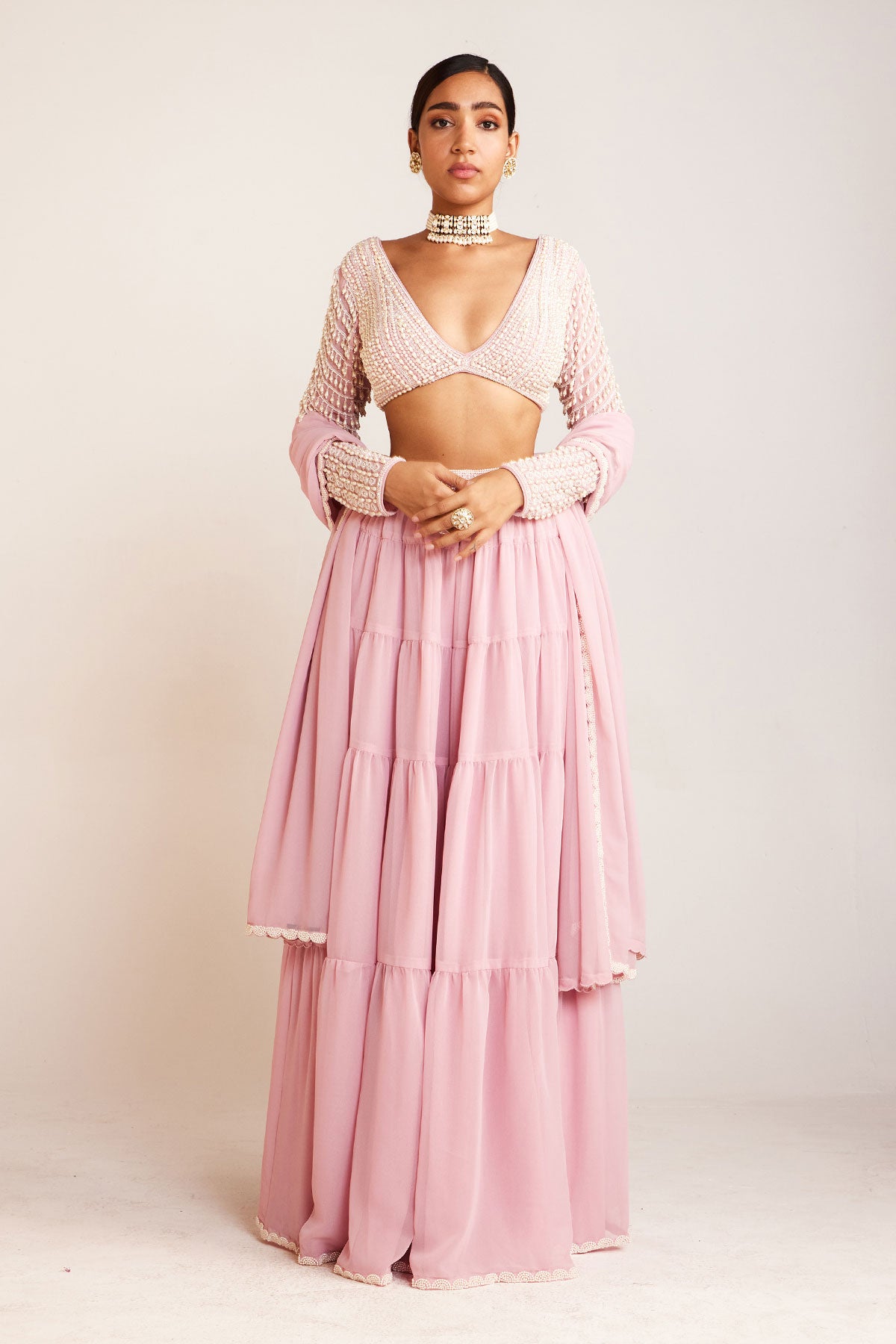 Powder Pink Sharara Set