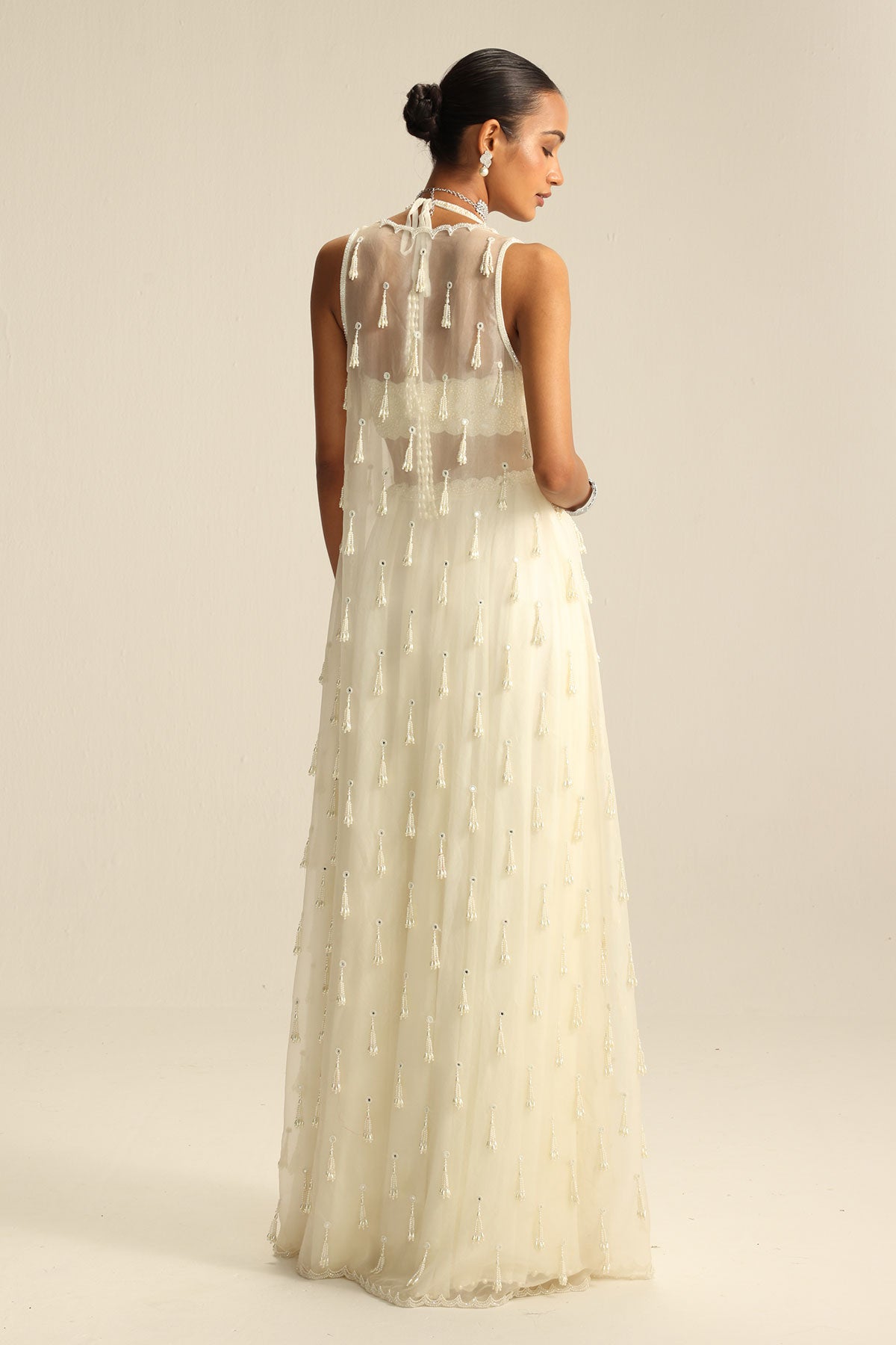 Off White Jacket Pearl and Mirror Jacket Set