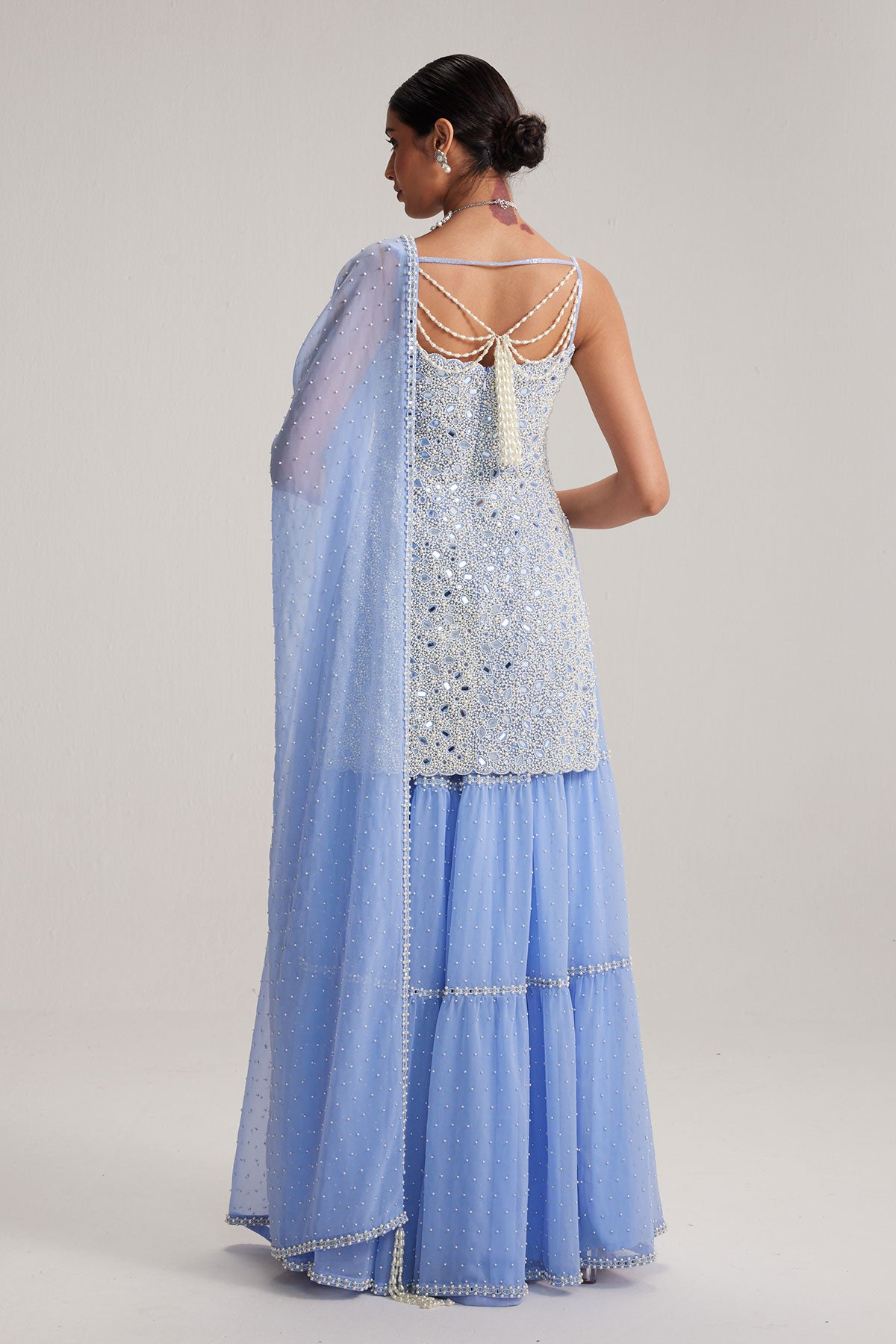 Dew Blue Kurta and Sharara Set