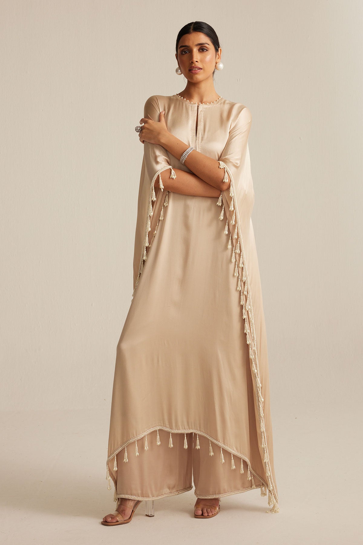 Light Beige Kaftaan Set