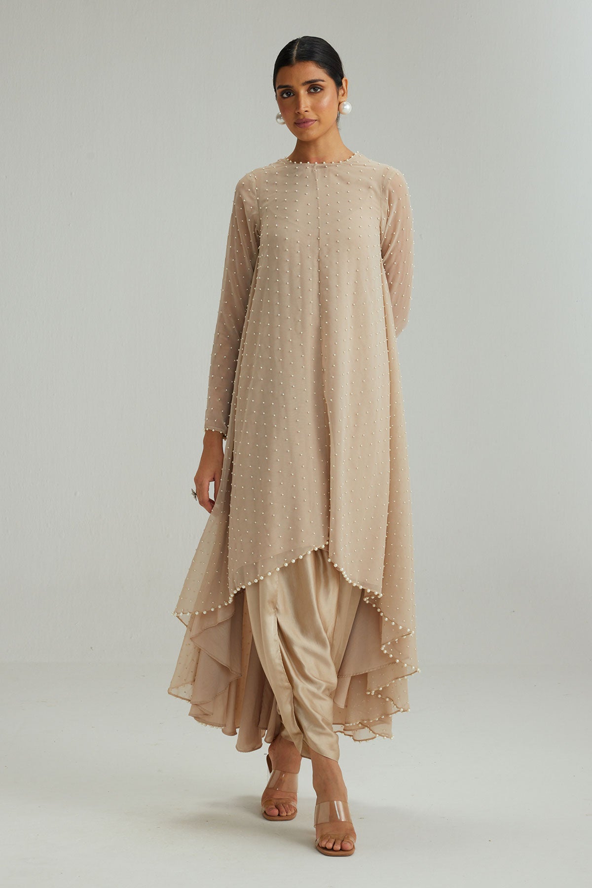 Light Beige pearl Kurta Set