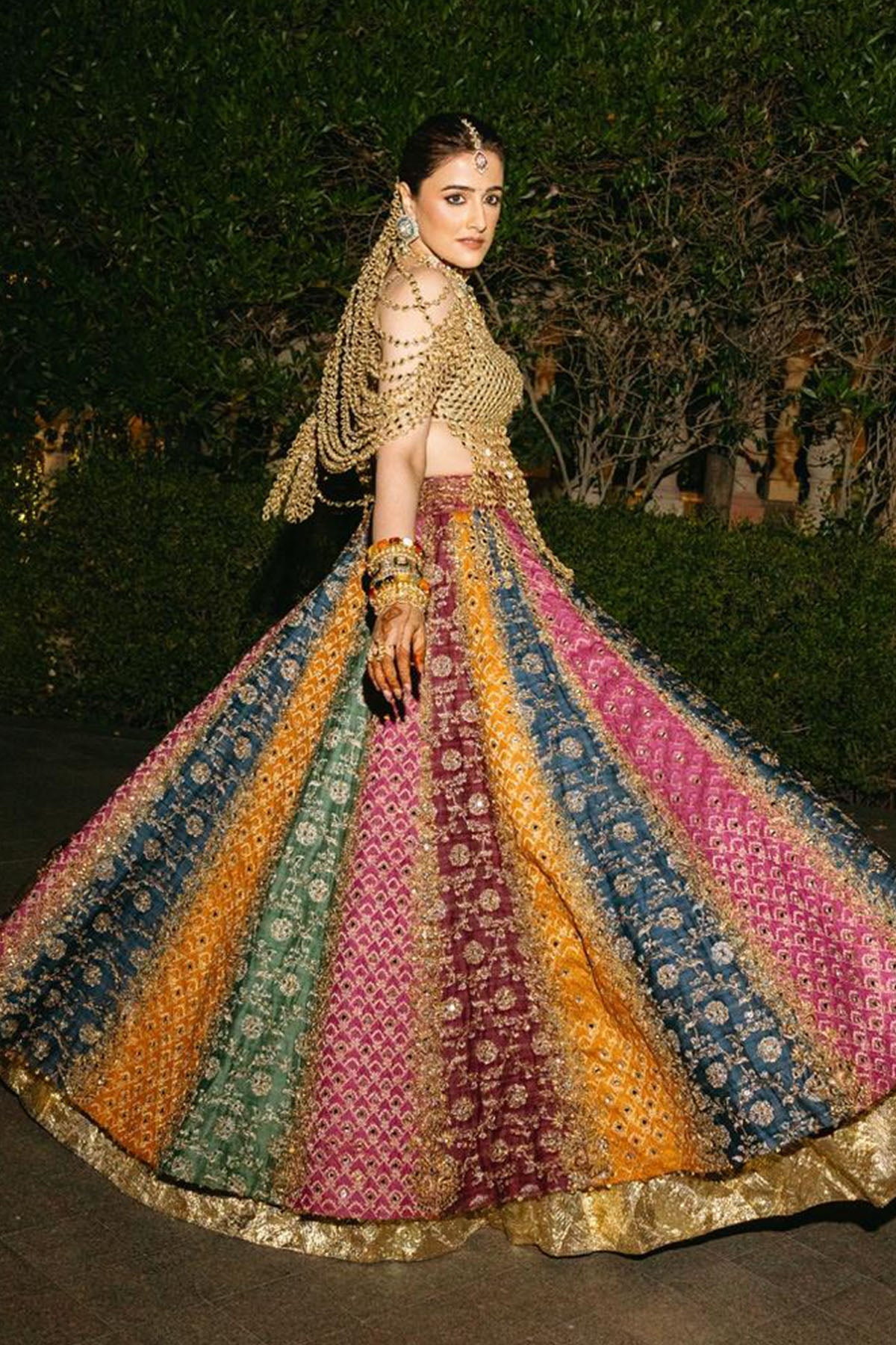 Nupur Sanon in Kalidar Multicolour Lehenga Set