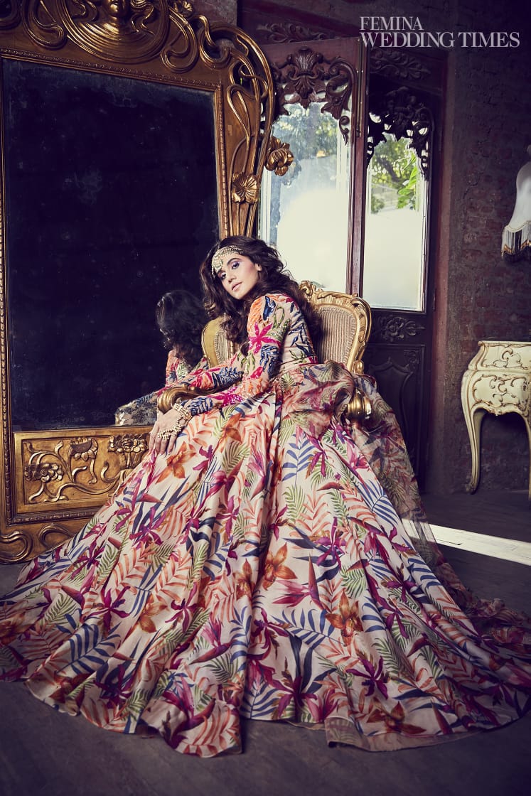 Taapsee Pannu in Nude Printed Anarkali