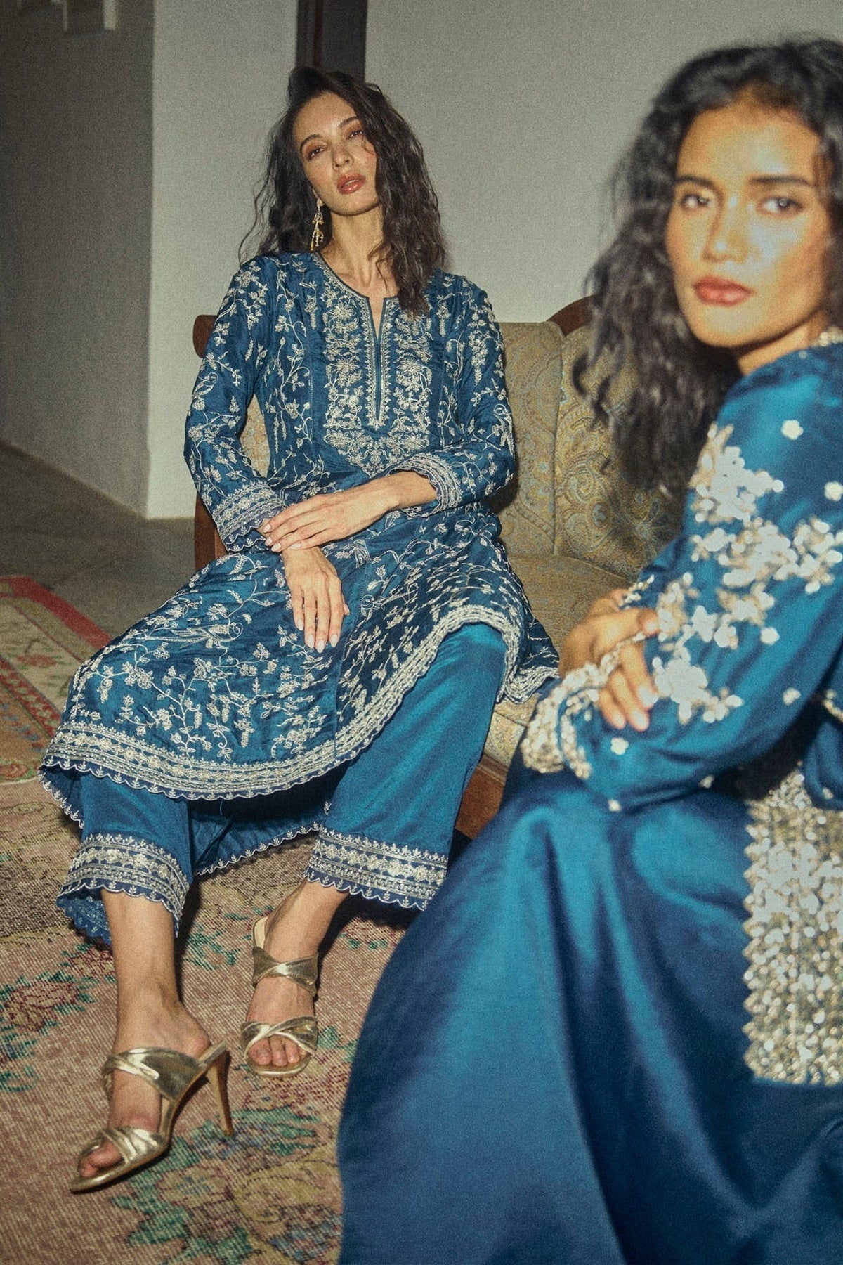 Aari Parrot A Line Kurta Set