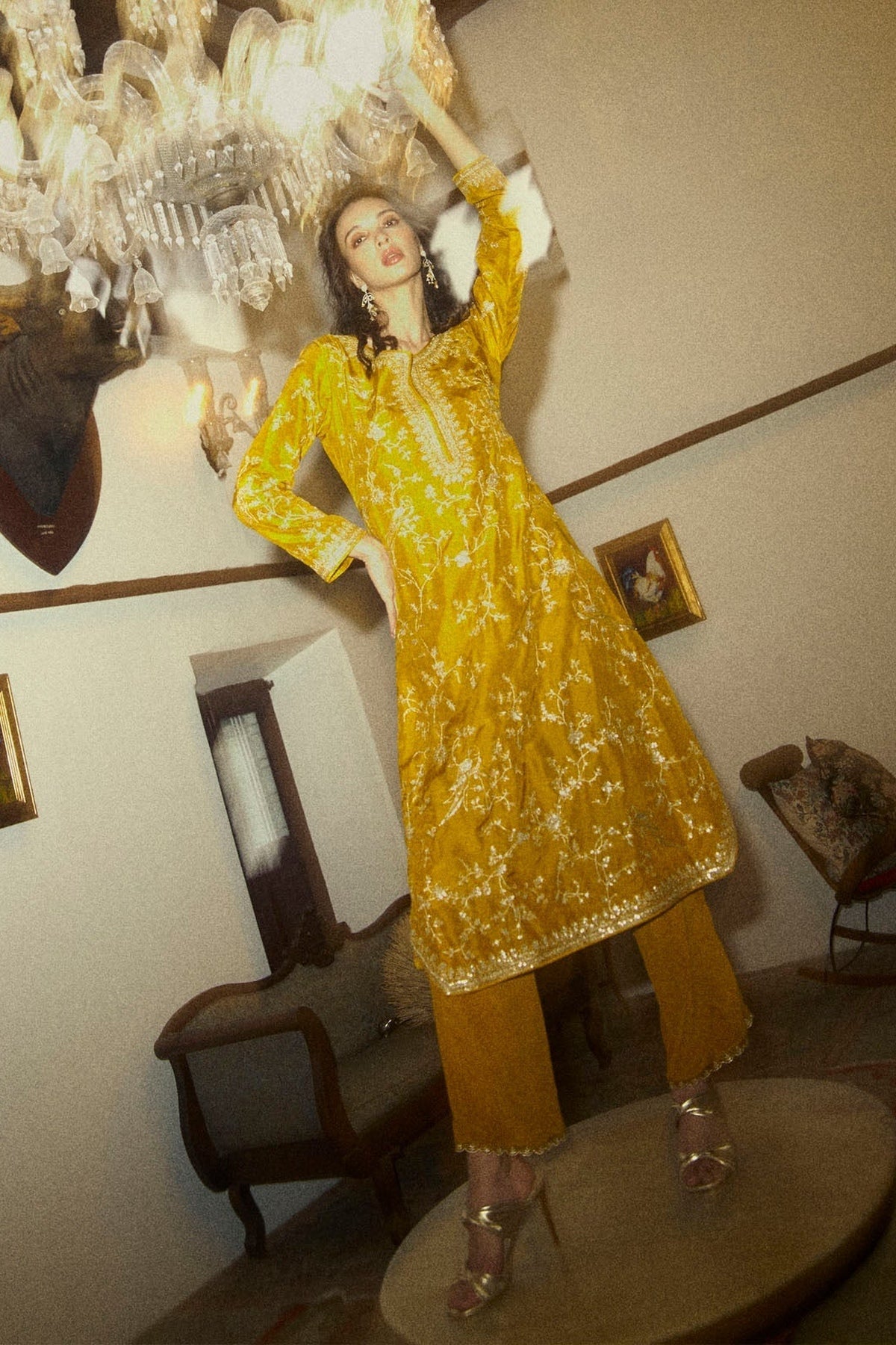 Aari Parrot Straight Cut Kurta Set