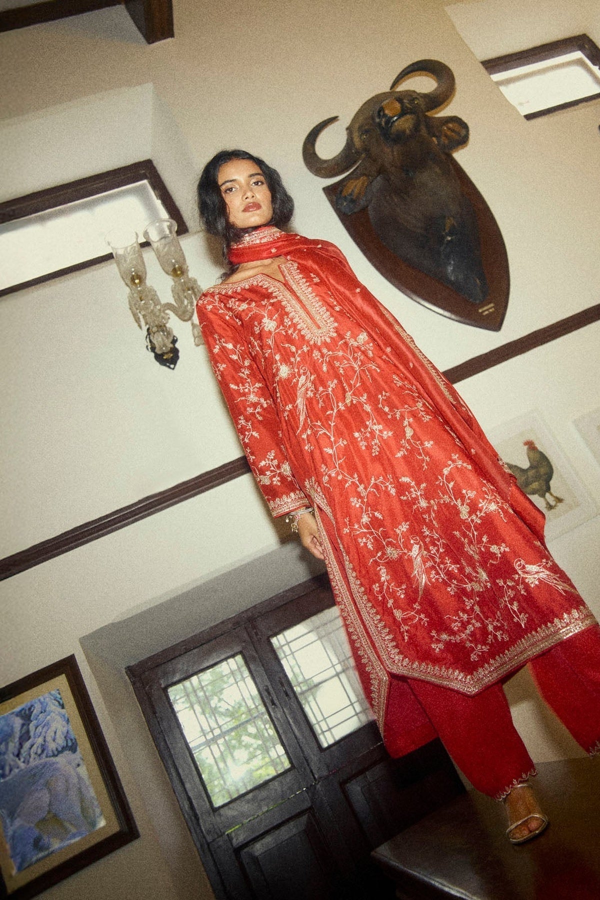 Aari Parrot Straight Cut Kurta Set