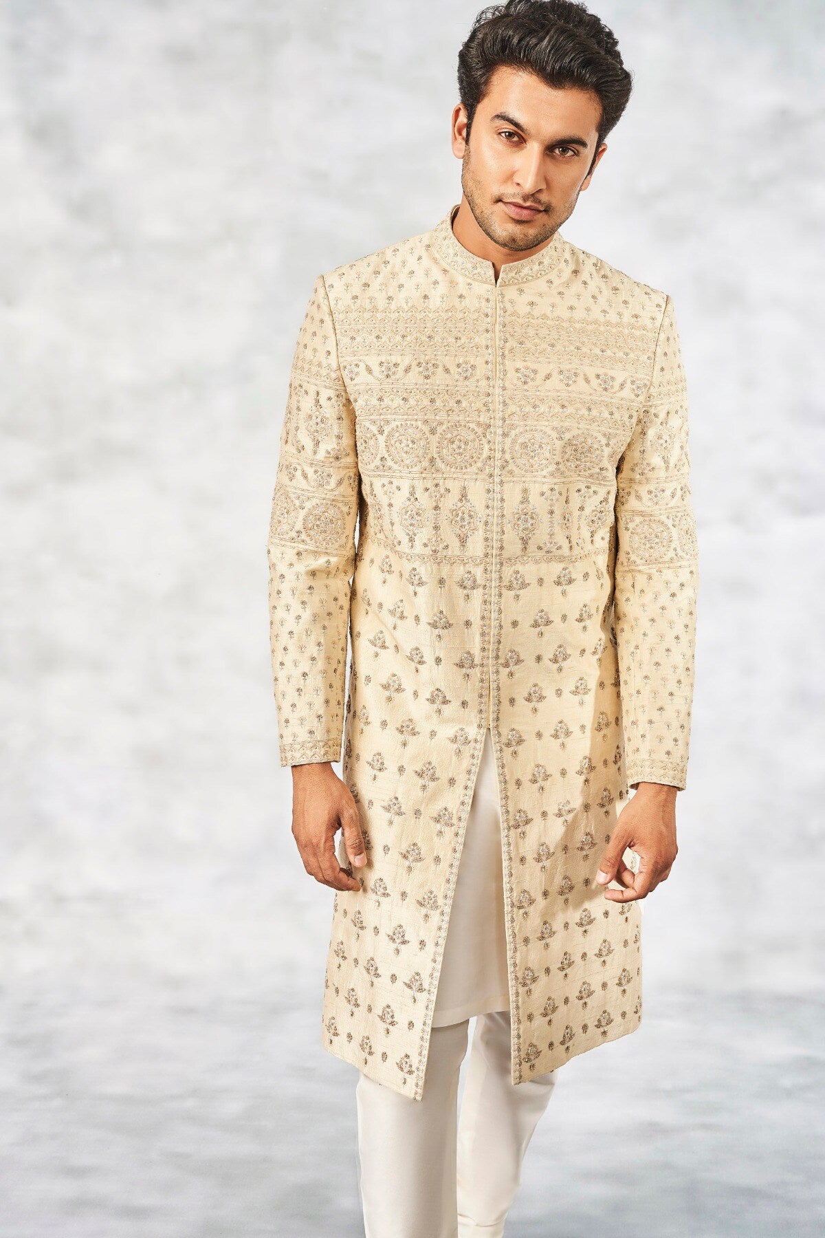 BIDUR SHERWANI – BEIGE