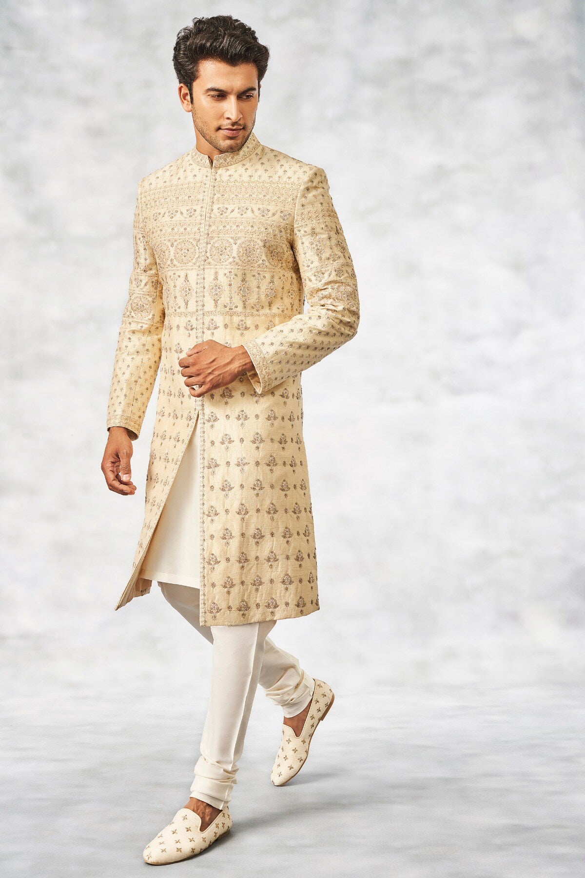 BIDUR SHERWANI – BEIGE