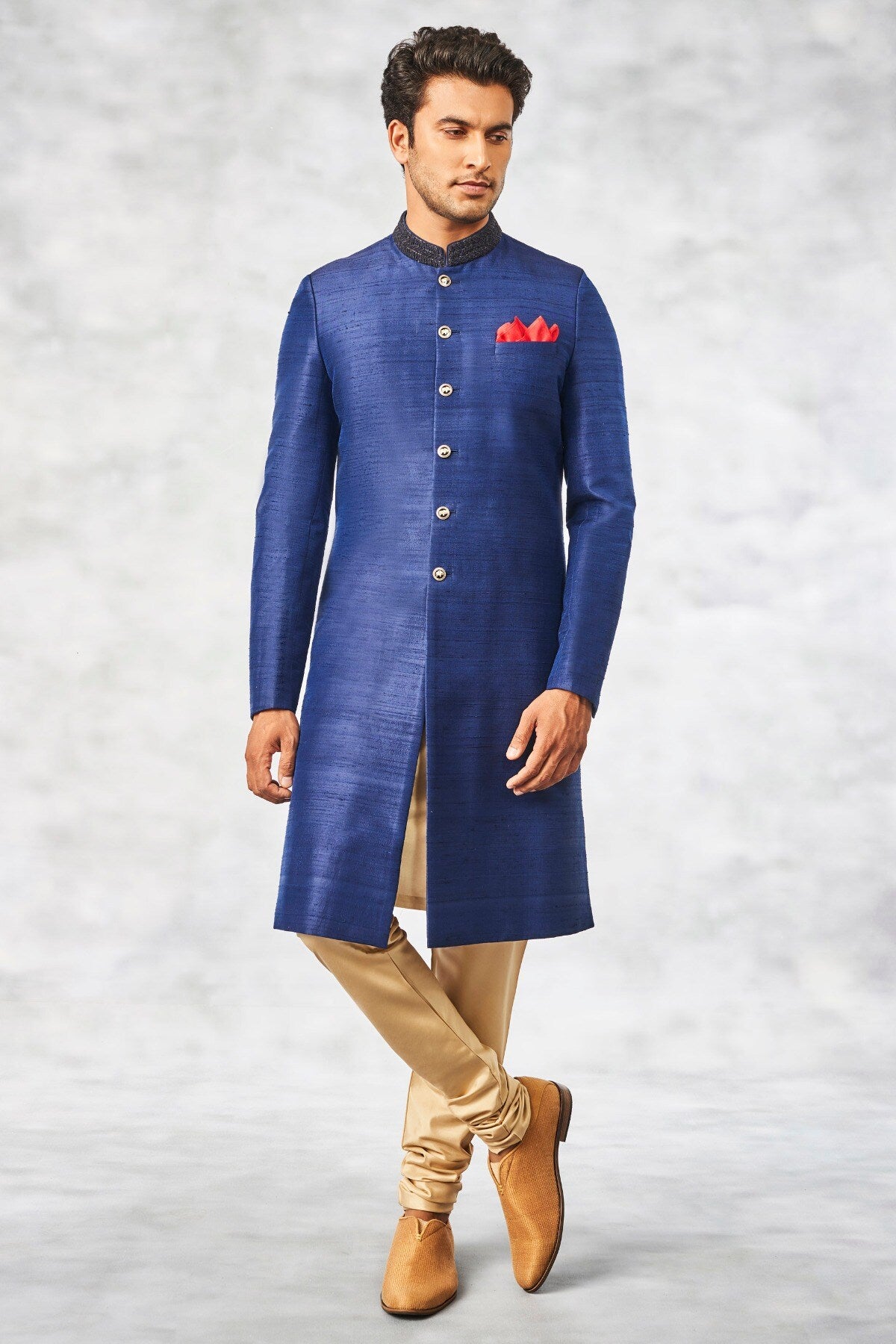 EJAZ SHERWANI - NAVY BLUE