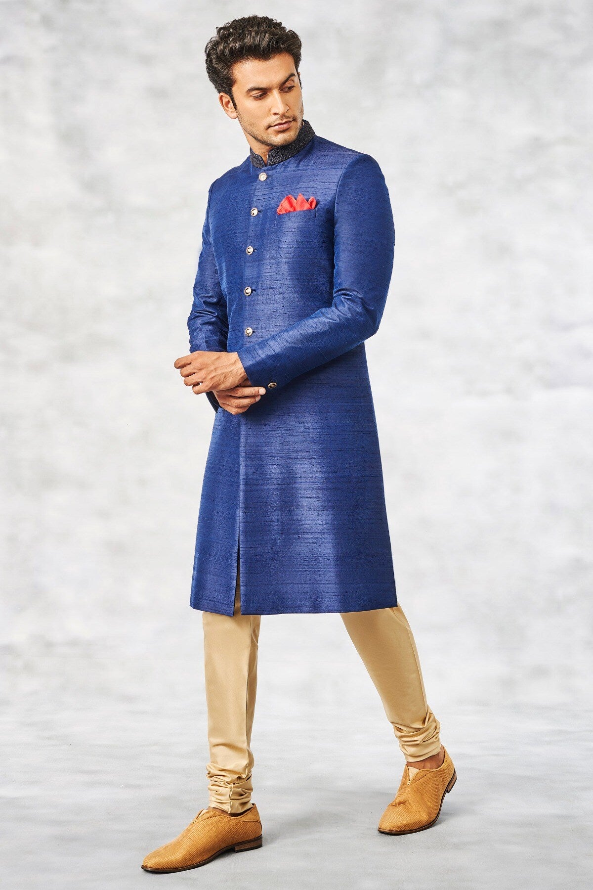 EJAZ SHERWANI - NAVY BLUE