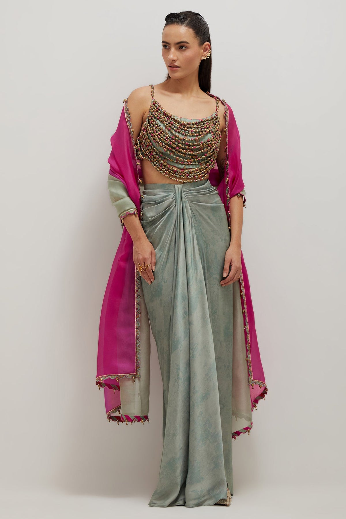 Moh Drape Skirt Set