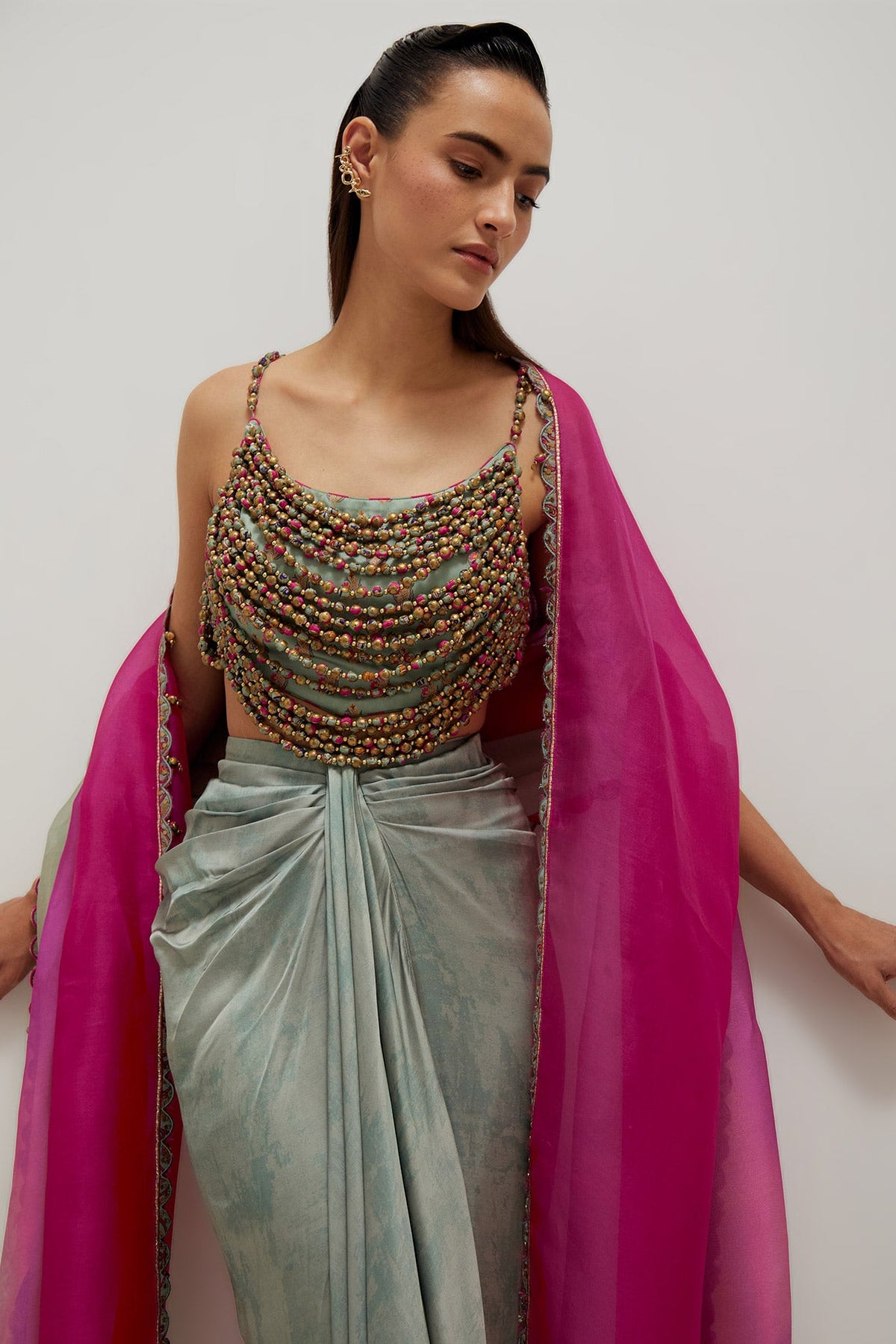 Moh Drape Skirt Set