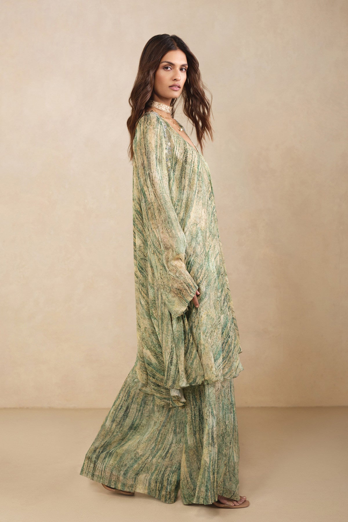 Umi Bemberg Kurta Set - Green