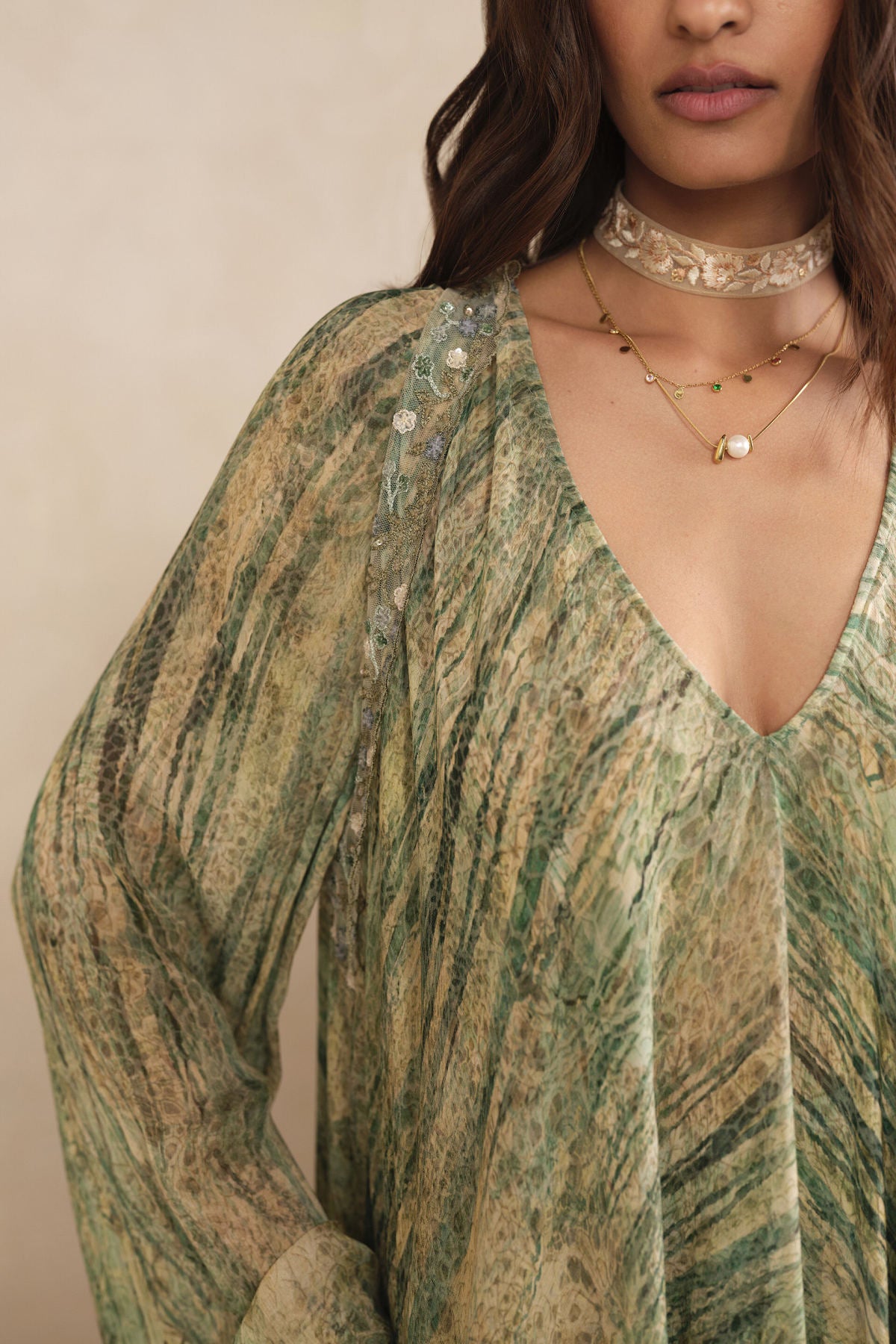 Umi Bemberg Kurta Set - Green