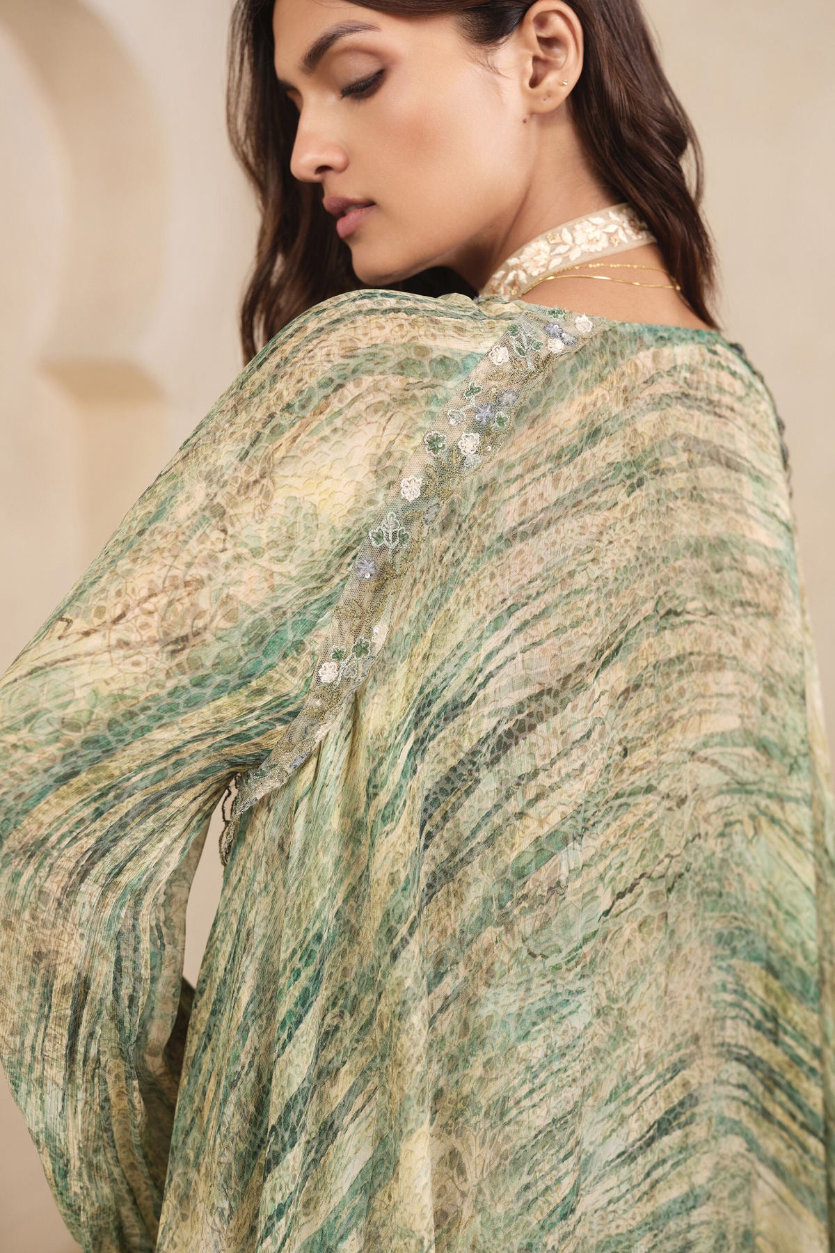 Umi Bemberg Kurta Set - Green