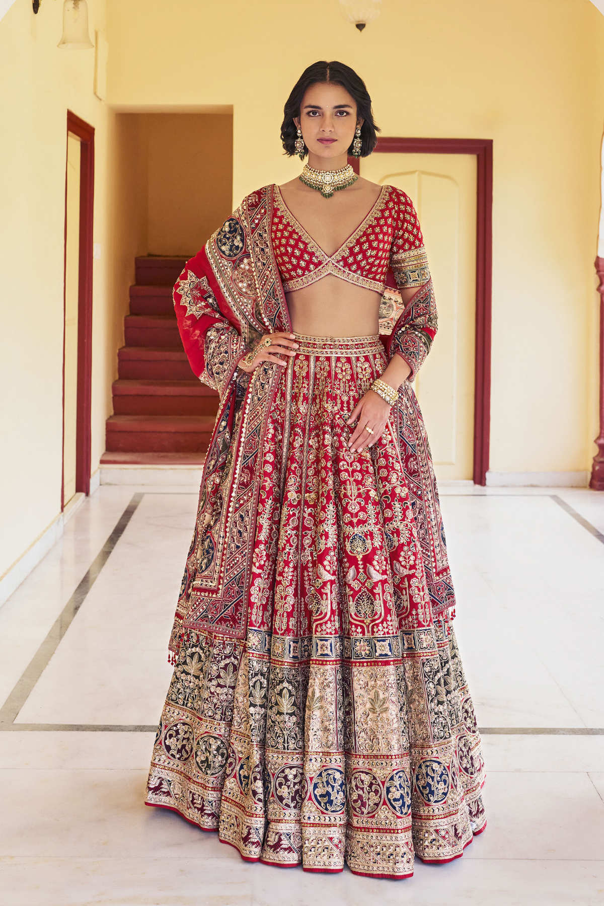 Abundance Gota Patti Bemberg Lehenga Set - Maroon
