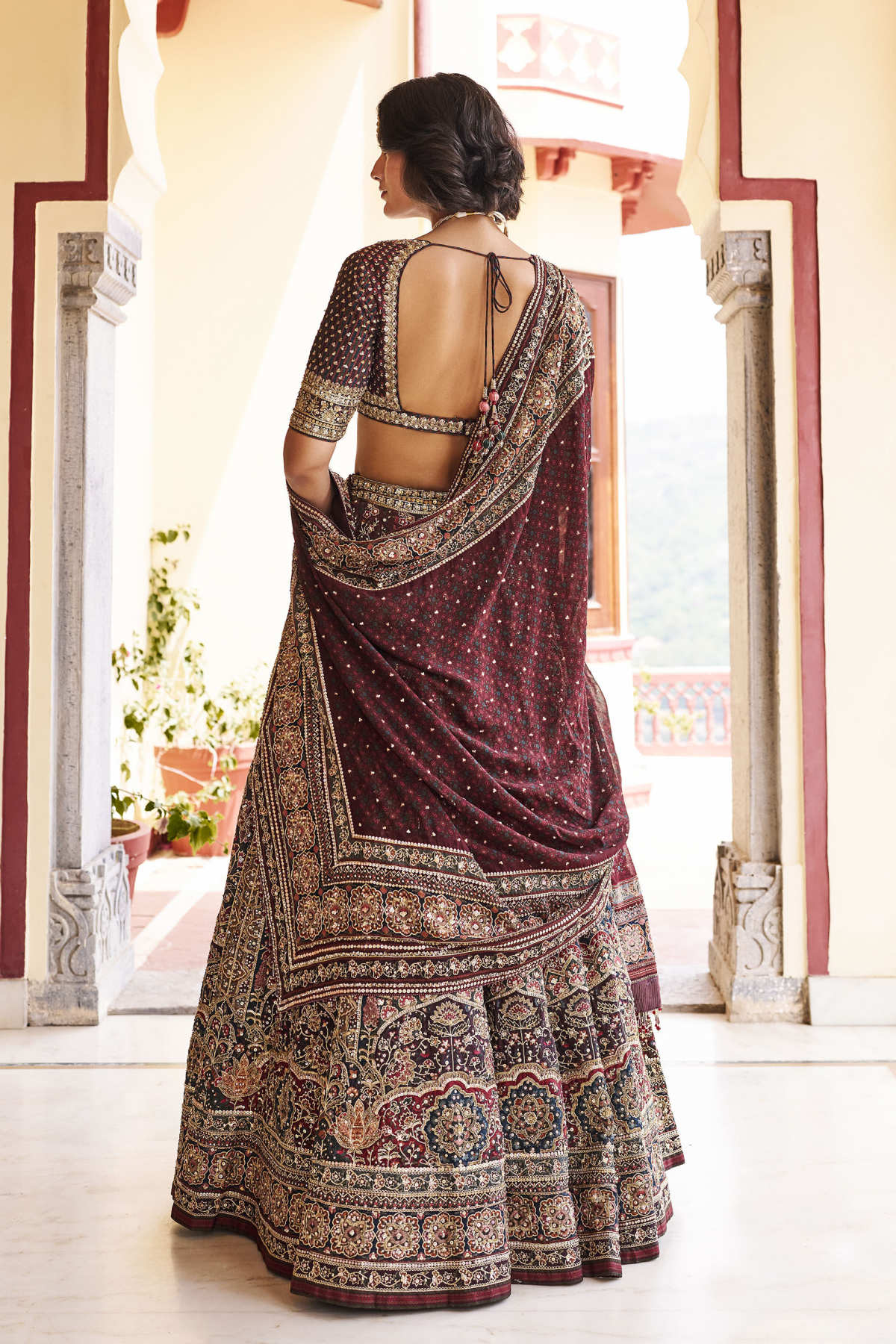 Heartful Gota Patti Bemberg Lehenga Set - Maroon