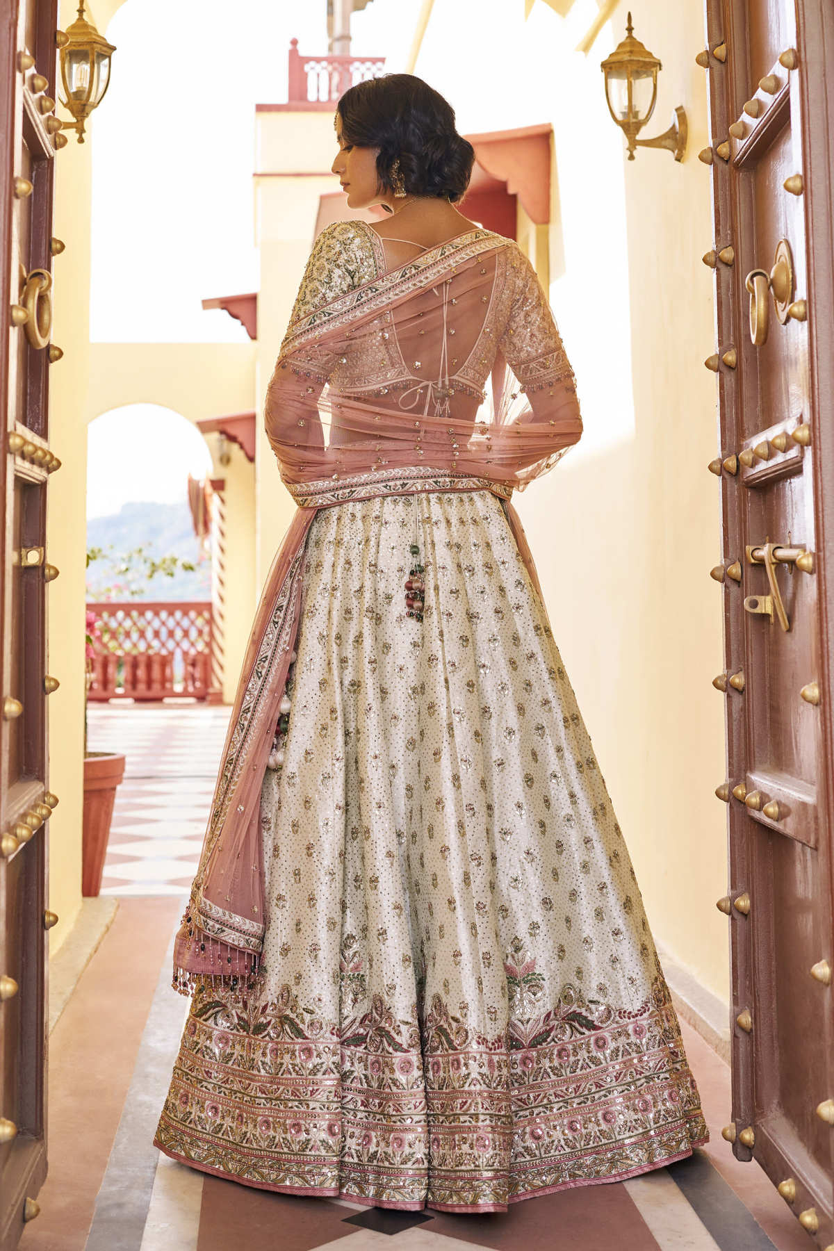 Infinity Gota Patti Silk Lehenga Set - Ivory