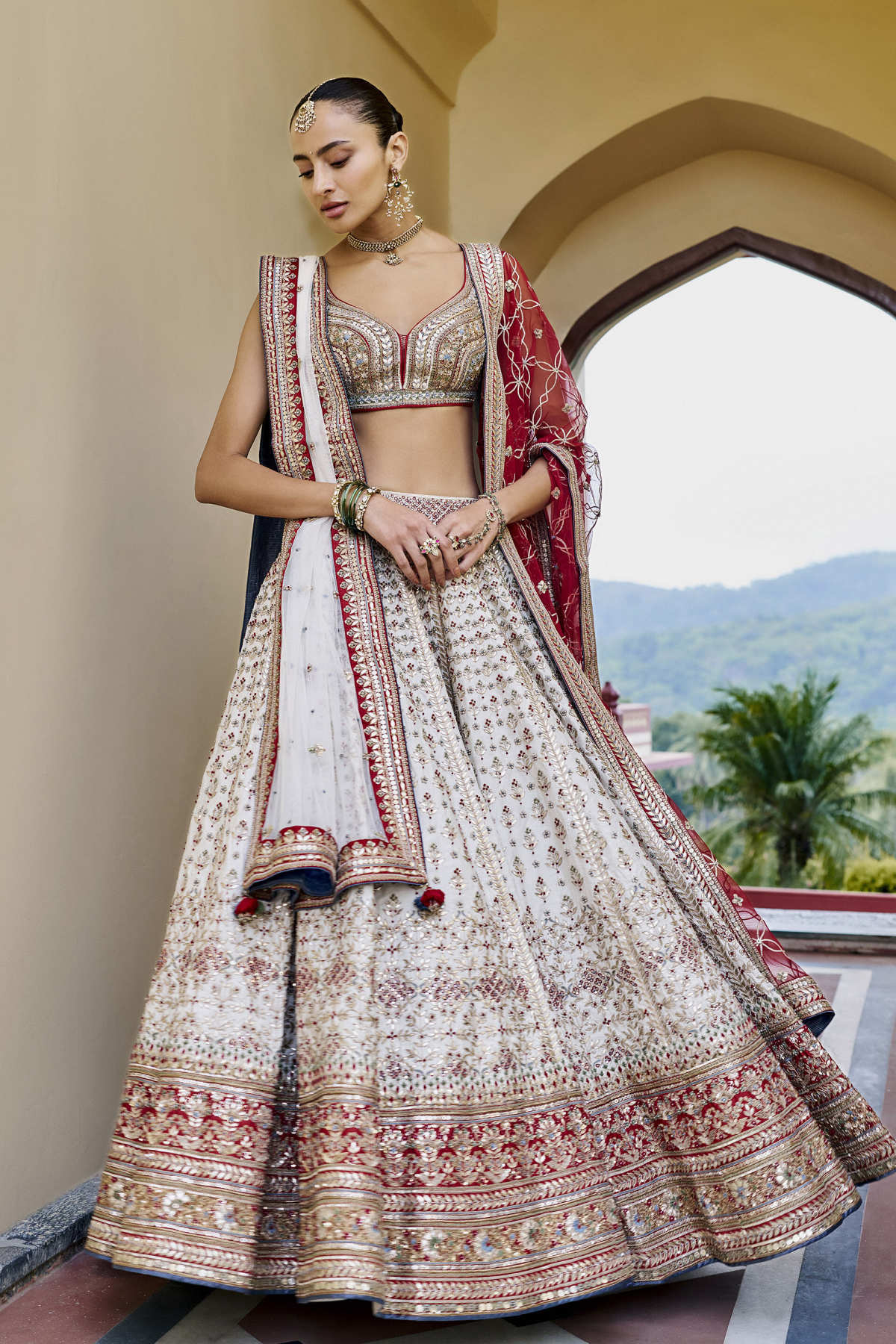 Togetherness Gota Patti Silk Lehenga Set - Red
