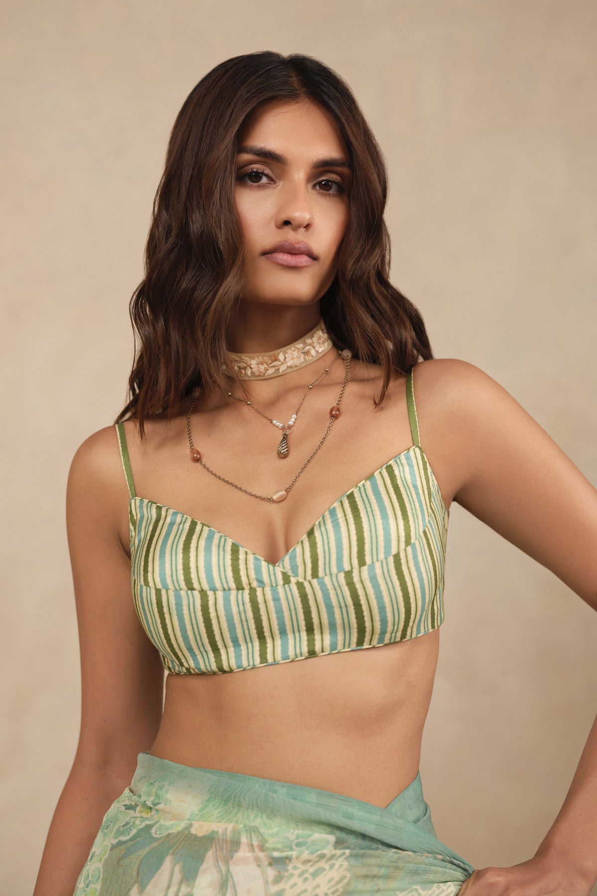 Suki Bemberg Saree - Aqua