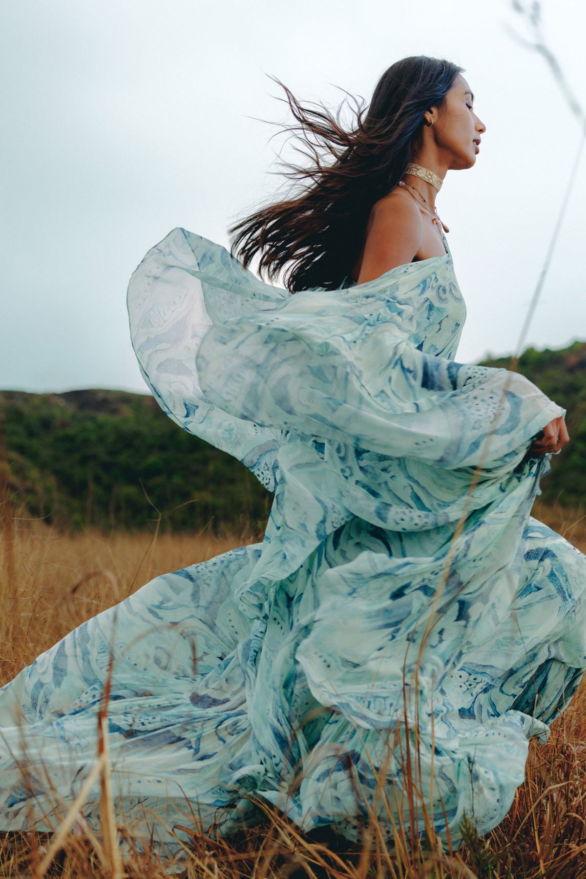 Kazui Bemberg Gown - Blue