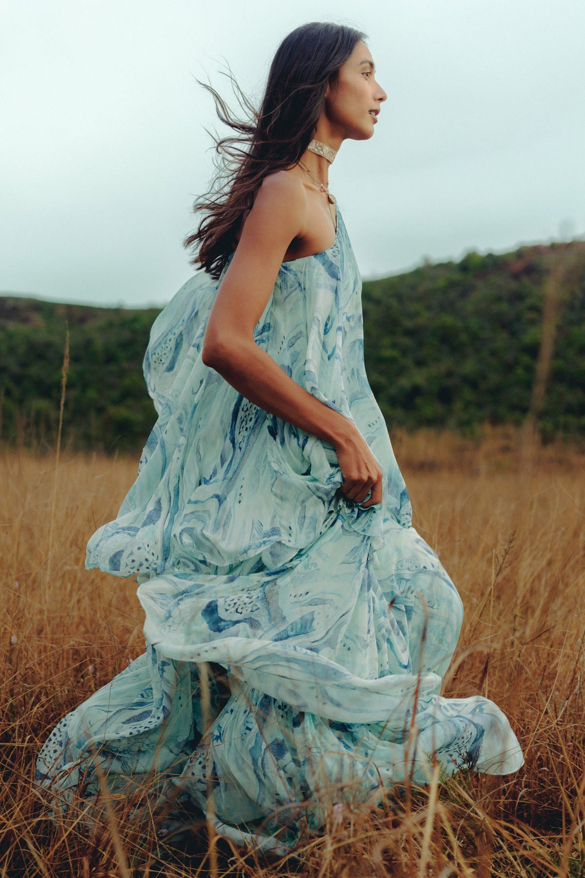 Kazui Bemberg Gown - Blue