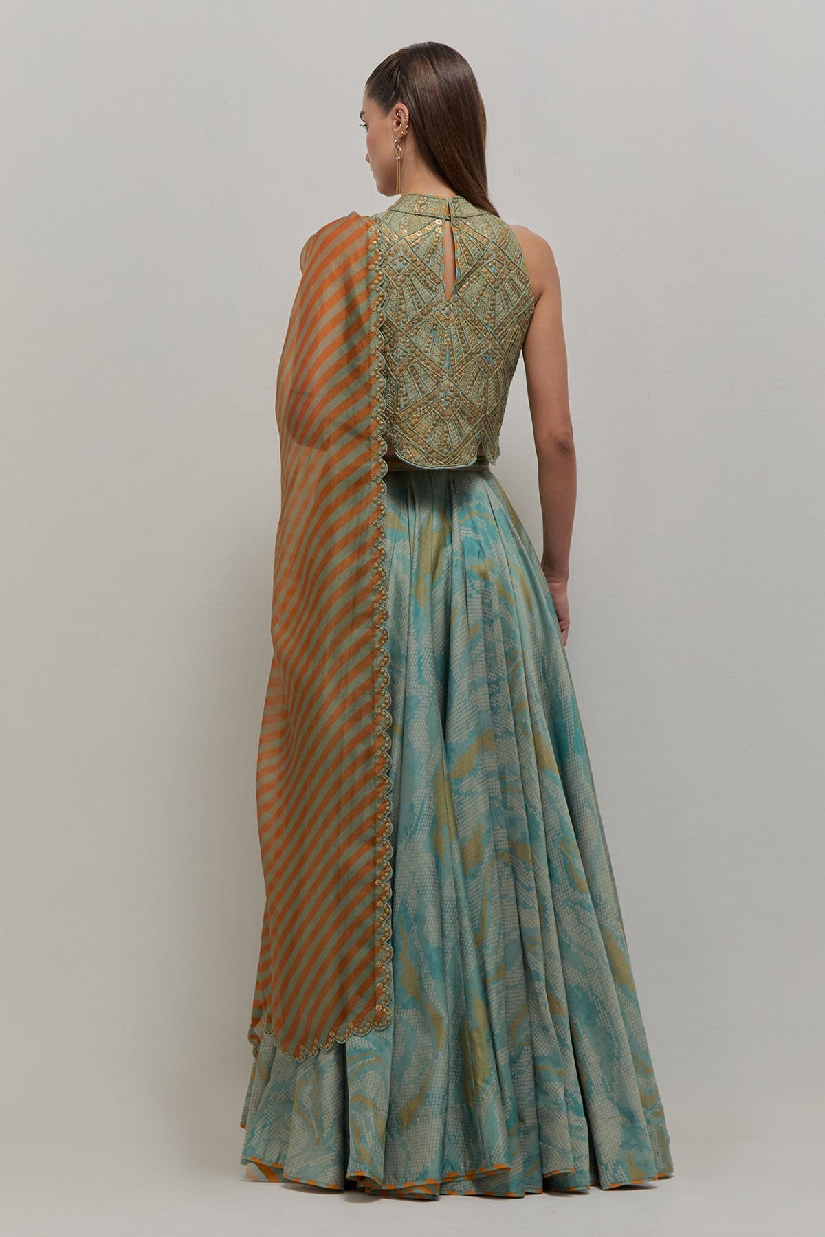 Artistic Scallop Top & Lehanga Set