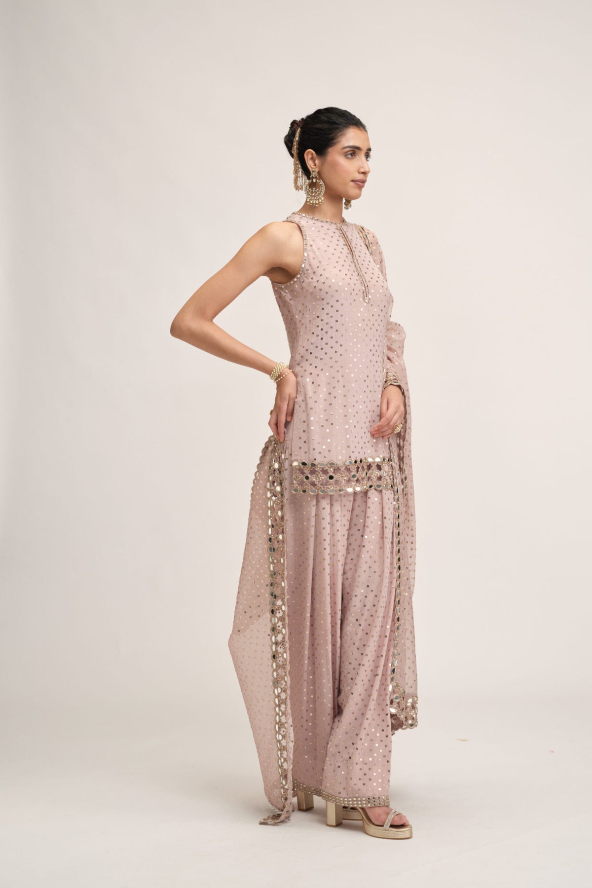 Ash Pink Kurta Salwar Set