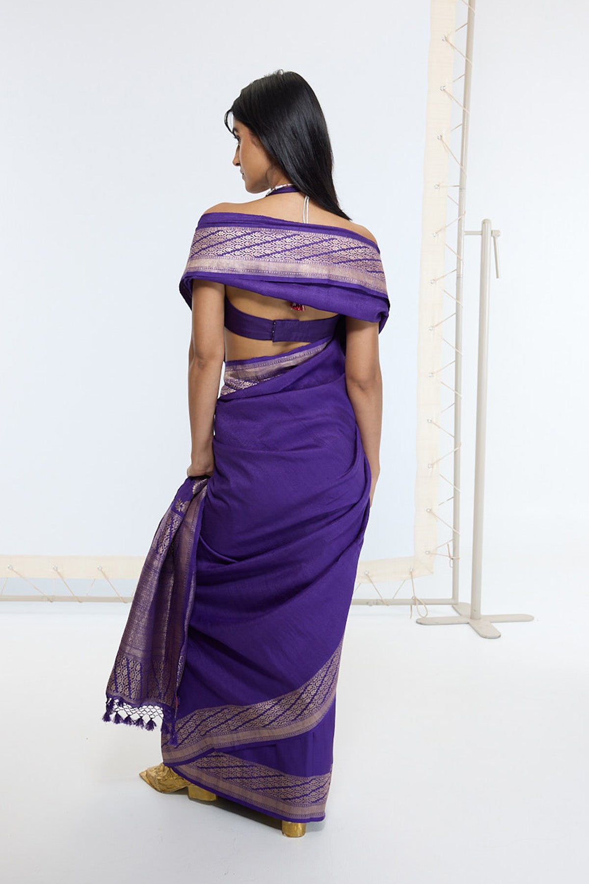 Handwoven Deep Purple Saree