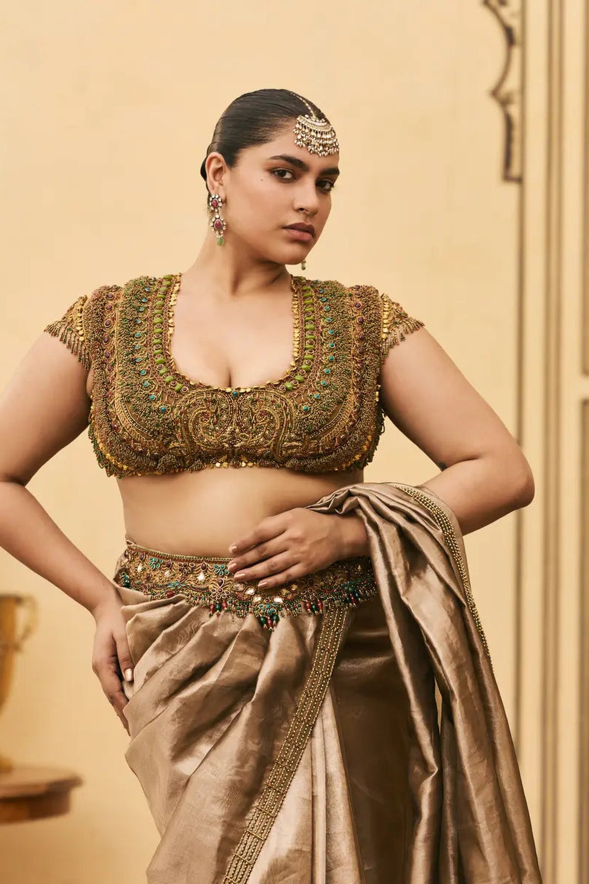 Bhoori Tissue Jadaau Saree Set