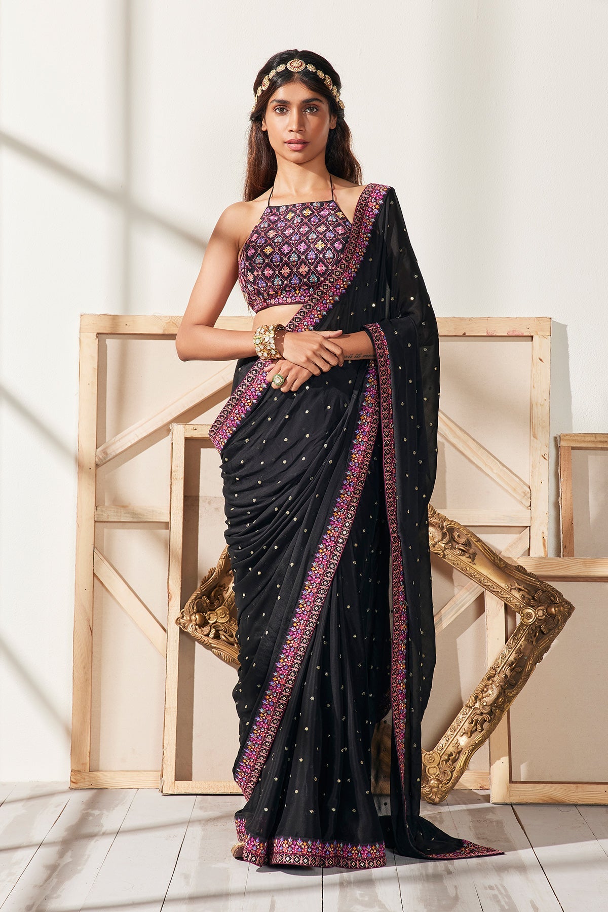 BLACK SECRET GARDEN SAREE