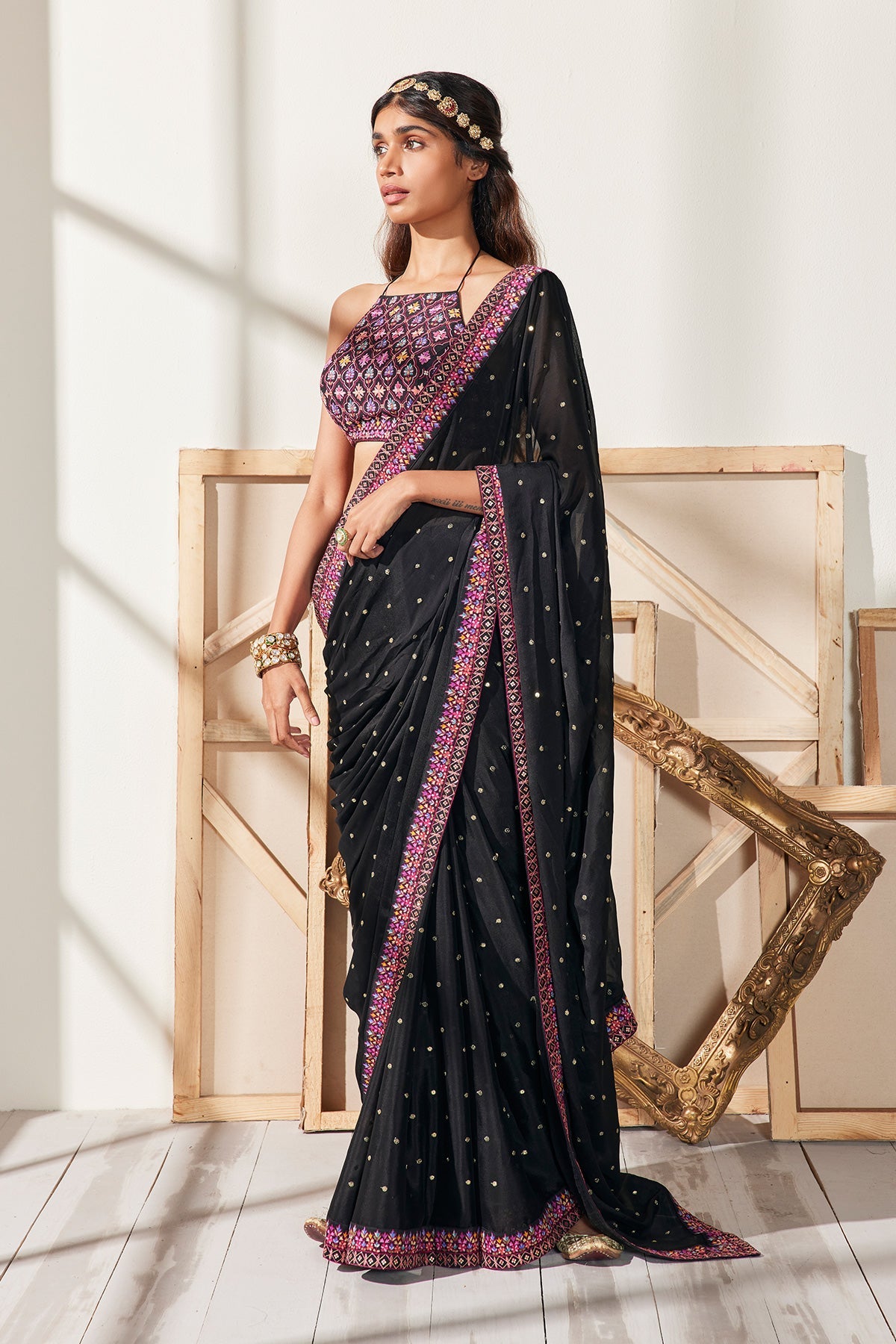 BLACK SECRET GARDEN SAREE
