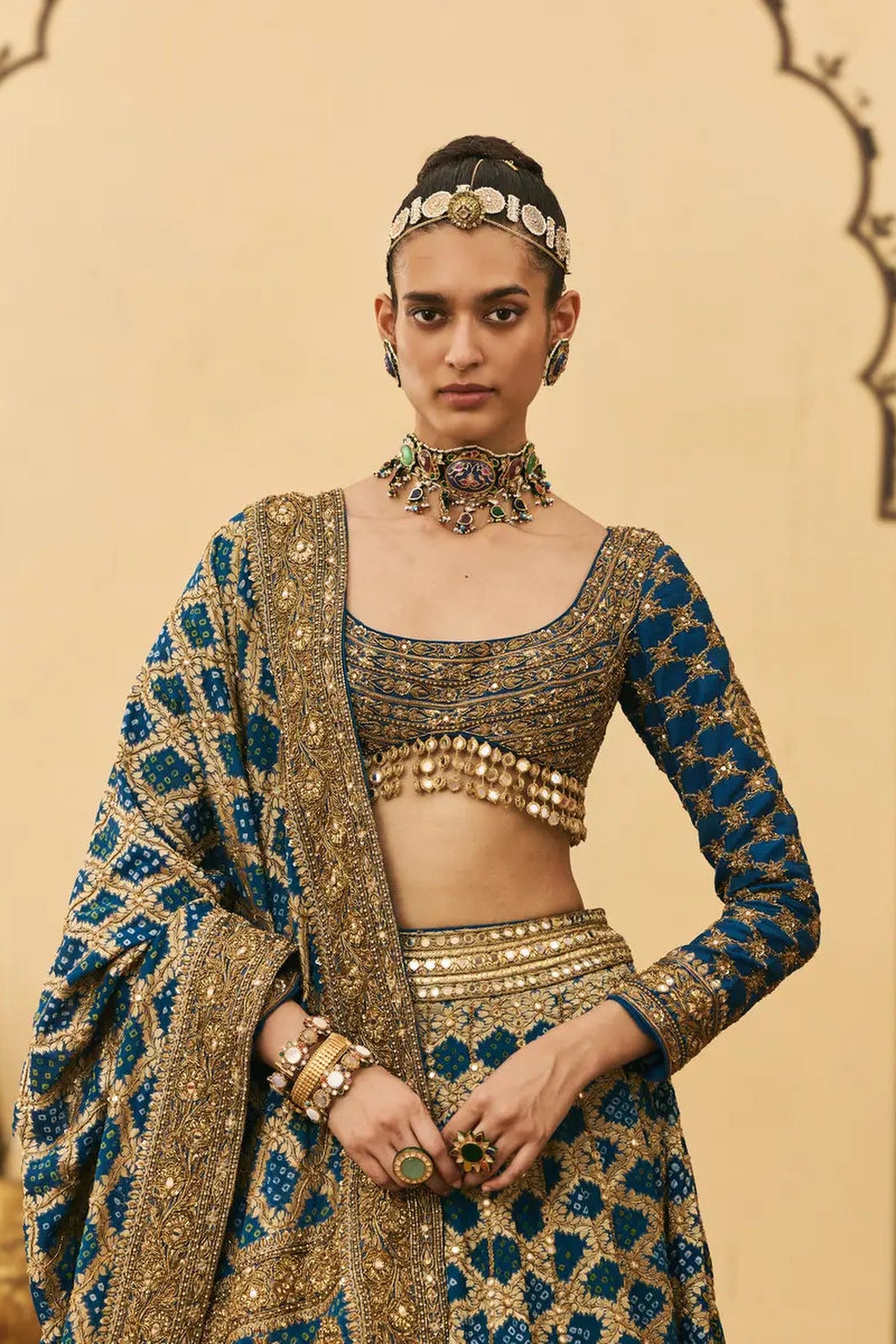 Blue Bandhani Lehenga Set