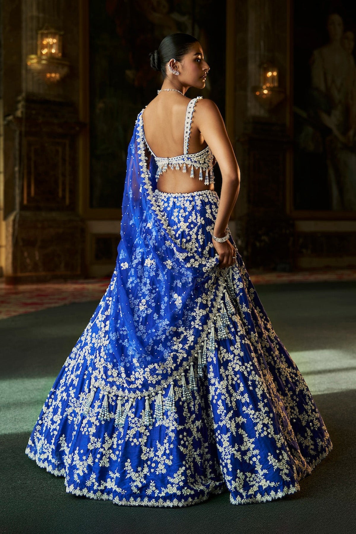 Blue Thread Work Lehenga Set
