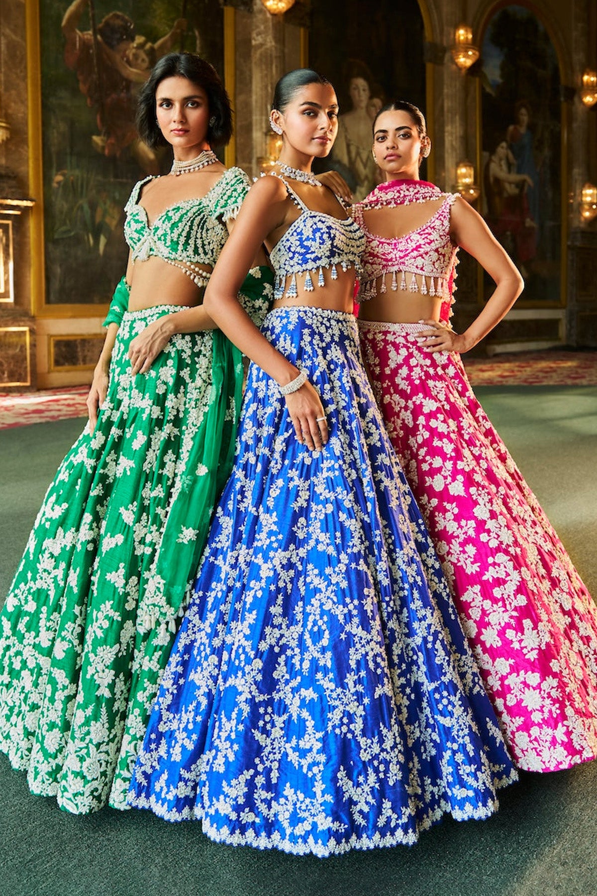 Blue Thread Work Lehenga Set
