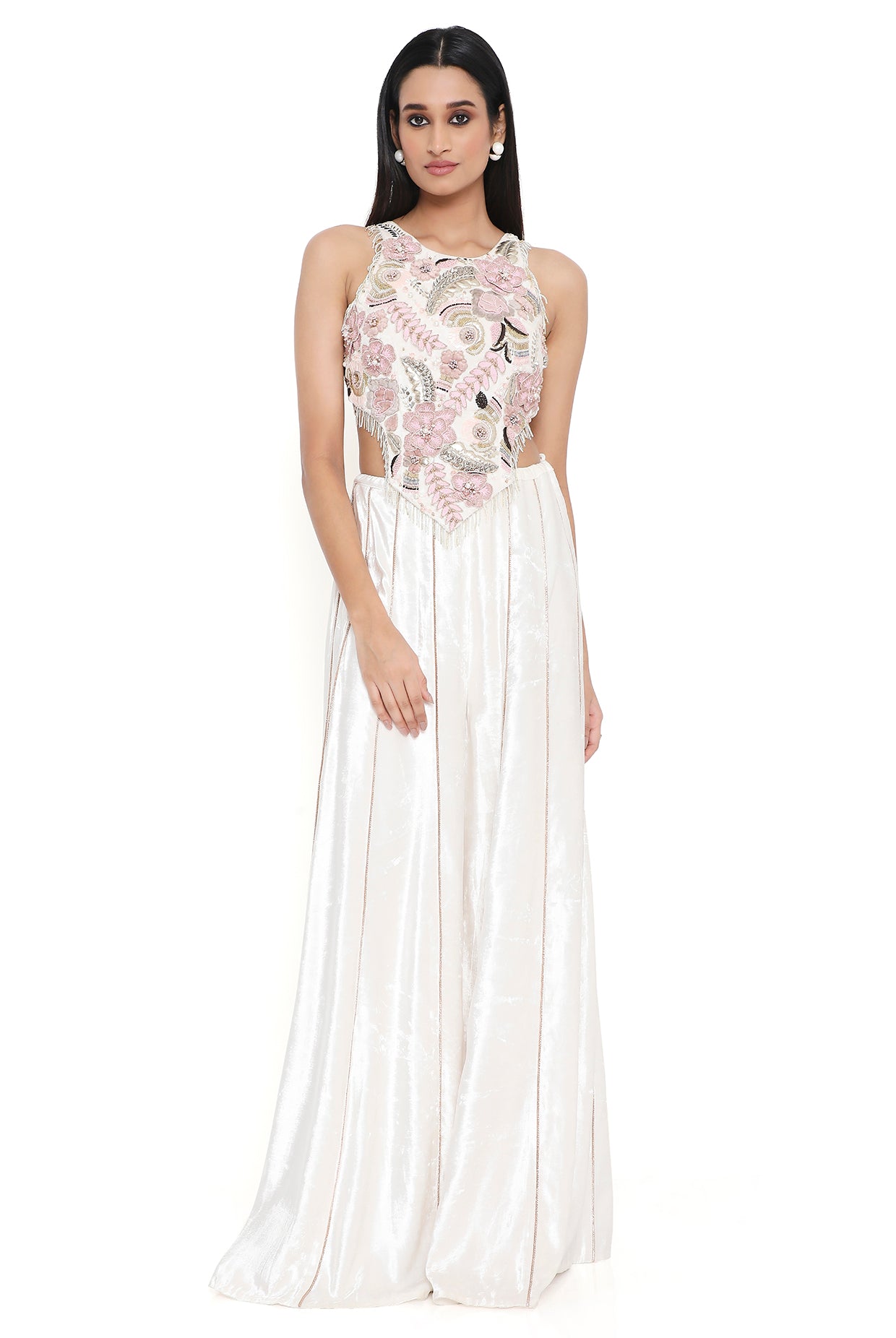 Bria Off White Embroidered Choli And Sharara